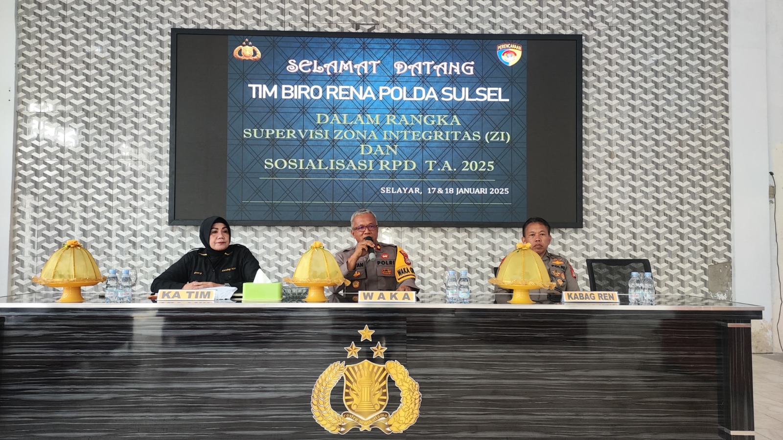 Bag RBP Rorena Polda Sulsel Melaksanakan Supervisi Pembangunan Zona Integritas Di Polres Kepulauan Selayar
